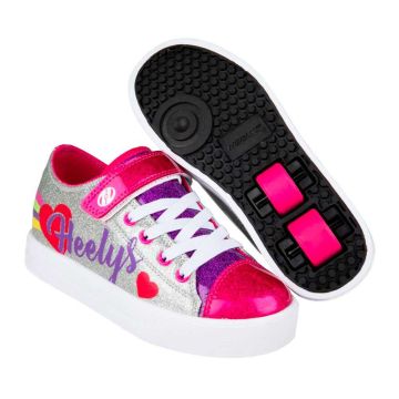 Heelys X2 Snazzy Silver Rullskor Rainbow Hearts