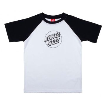 Santa cruz Youth Opus Dot Raglan T-Shirt Vit/Svart