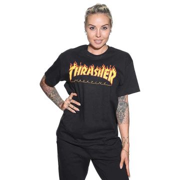Thrasher Flame Kortärmad T-Shirt Svart