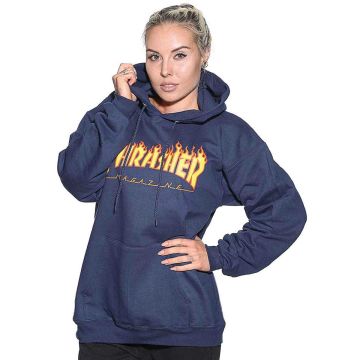 Thrasher Flame Logo Hoody Navy