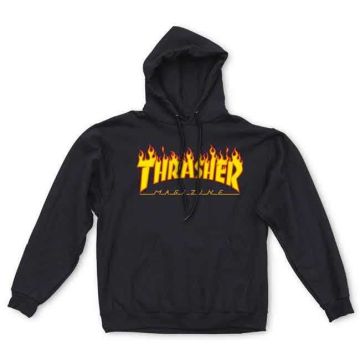 Thrasher Flame Logo Hoody Black